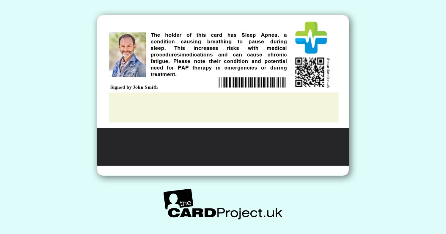 Premium Sleep Apnea Medical Card (REAR)